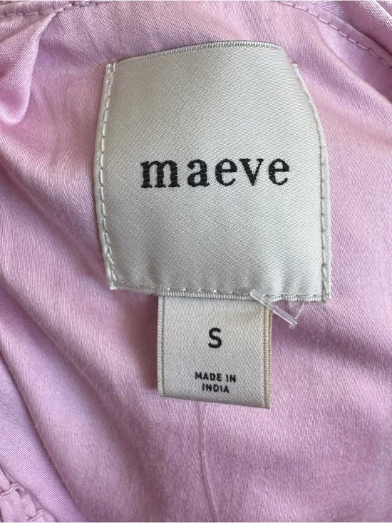 Maeve Anthropologie (NWT) Satin Chiffon Ruched Mini pink skirt - Picture 6 of 7